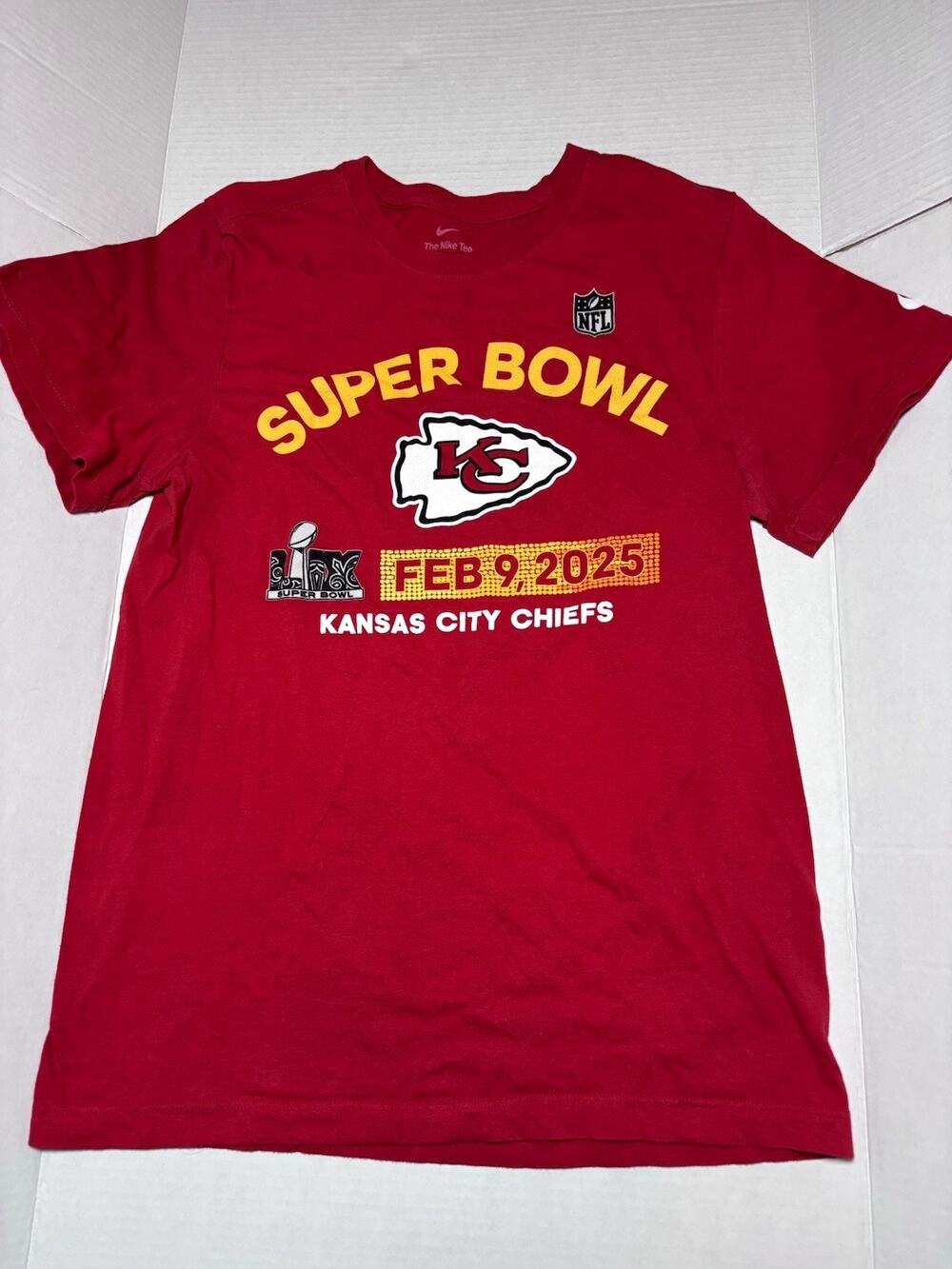 Nike Kansas City Chiefs Super Bowl LIV Feb 9 2025 NFL Football T-Shirt, S, Red